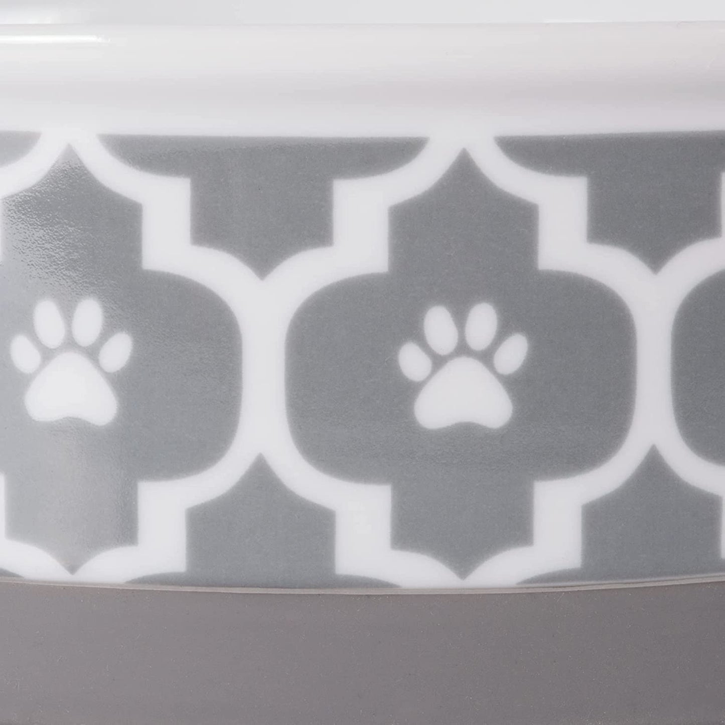 Stylish Gray Lattice Collection Pet Bowl & Canister Set - Small, 4.25"x2", 2 Count