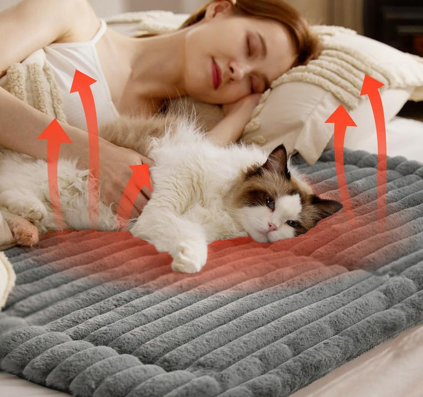 Bedsure Self-Warming Pet Bed - Small Thermal Crate Pad for Indoor & Outdoor Use, Non-Slip and Washable