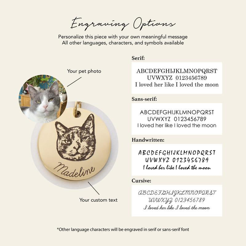 Personalized Pet Portrait Necklace - Pet Parent Gift - Pet Necklace - for Pet Lovers - Animal Lovers Gift - Cat Mom - Dog Mom - Pet Photo Necklace - Pet Picture Necklace