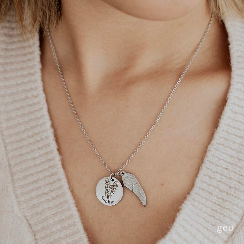 Personalized Pet Portrait Necklace - Pet Parent Gift - Pet Necklace - for Pet Lovers - Animal Lovers Gift - Cat Mom - Dog Mom - Pet Photo Necklace - Pet Picture Necklace