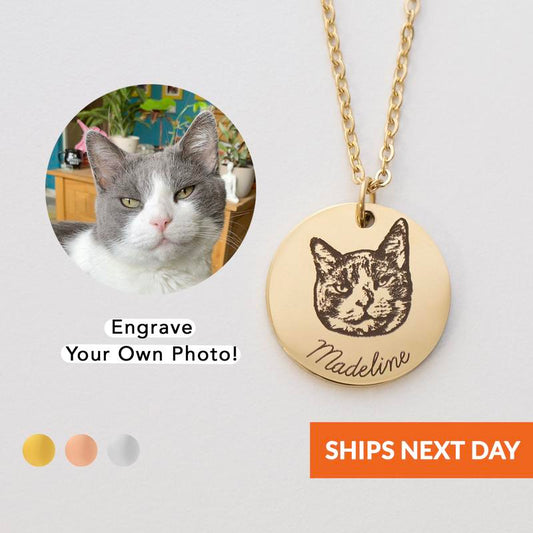 Personalized Pet Portrait Necklace - Pet Parent Gift - Pet Necklace - for Pet Lovers - Animal Lovers Gift - Cat Mom - Dog Mom - Pet Photo Necklace - Pet Picture Necklace